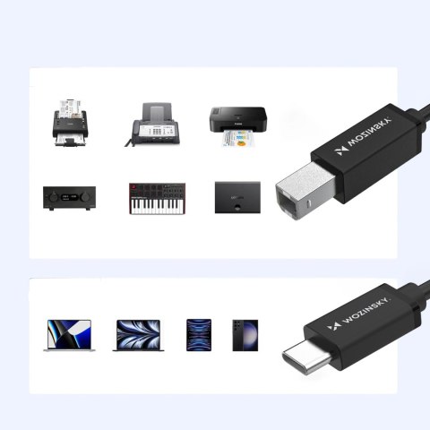 Kabel przewód do skanera drukarki USB-B - USB-C 2m - czarny