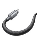 Kabel przewód w oplocie USB-A - USB-C 66W 1.2m - czarny