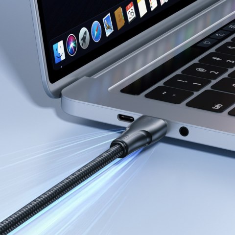 Kabel przewód w oplocie USB-C 60W 0.25m - czarny