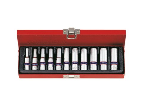 KING TONY KOMPLET NASADEK 1/4 6-KĄTNE 11 SZTUK 4-13MM DŁUGIE