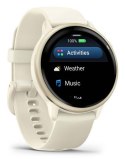 Zegarek sportowy Garmin Vivoactive 6 AMOLED 42mm Bone/Lunar Gold