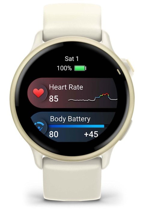 Zegarek sportowy Garmin Vivoactive 6 AMOLED 42mm Bone/Lunar Gold