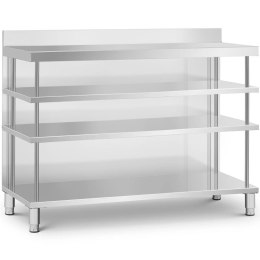 Stół blat barowy roboczy gastronomiczny z rantem 4 półki STAL 150 x 60 x 105 cm