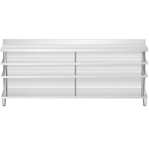 Stół blat barowy roboczy gastronomiczny z rantem 4 półki STAL 250 x 60 x 105 cm