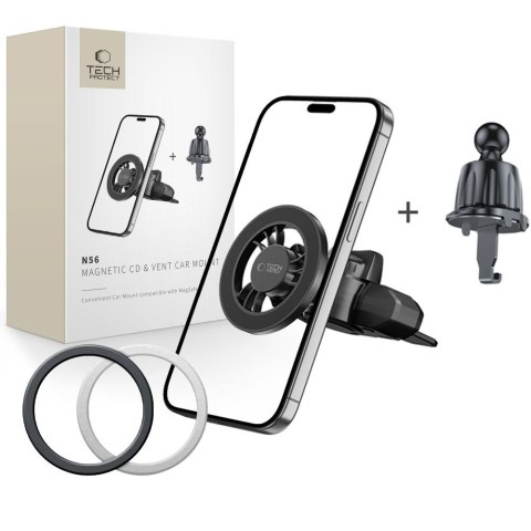 Uchwyt samochodowy do smartfona montowany do slotu CD MagSafe N56 - czarny