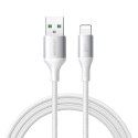 Kabel przewód S-A28 z oplotem USB-A - Lightning 3A 1m - biały