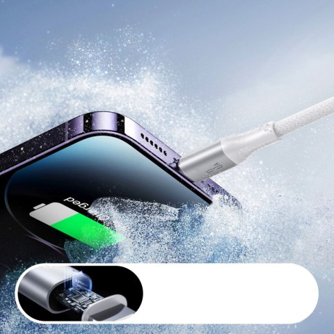 Kabel przewód S-A28 z oplotem USB-A - Lightning 3A 1m - biały