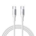 Kabel przewód S-A28 z oplotem USB-C 60W 1m - biały