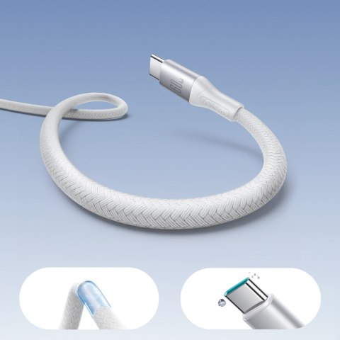 Kabel przewód S-A28 z oplotem USB-C 60W 1m - biały
