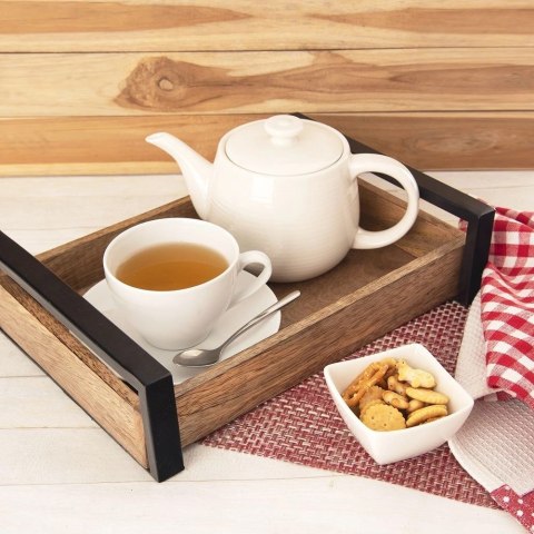 Taca do Serwowania Podawania Drewniana Prostokątna Loft ORION 30,5 x 22 cm