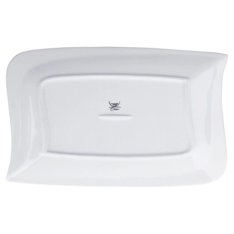 Talerz do Serwowania Podawania Porcelanowy Biały Ozdobny ORION 28x18 cm