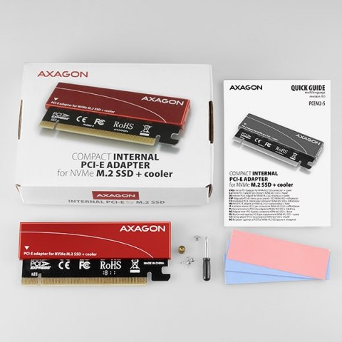 AXAGON AXAGON PCI-Express x16 internal adapter to connect an NVMe M.2 SSD to a desktop | PCEM2-S