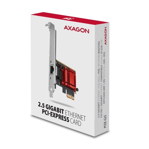 AXAGON AXAGON PCI-Express network card with 2.5 Gbit/s transmission rate and PXE support | PCEE-G25