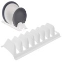Stojak na Pokrywki Talerze Biały Organizer Szafka 8 szt. 29,5 cm ORION