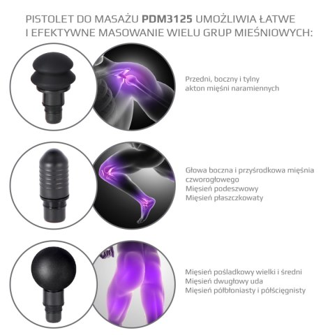 PDM3125H BLACK PISTOLET DO MASAŻU HMS