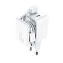 Ładowarka sieciowa GaN z organizerem na kabel 45W - biała