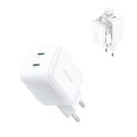 Ładowarka sieciowa GaN z organizerem na kabel 45W - biała