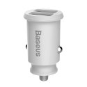 Mini ładowarka samochodowa do telefonu 2x USB Grain Car Charger biały