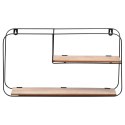 Półka Ścienna Metalowa LOFT 2 Poziomy Czarny 52 x 105 cm TRENDS4YOU