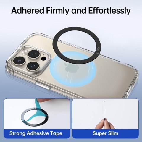 Pierścień blaszka MagSafe 2w1 do obudowy smartfona - czarna