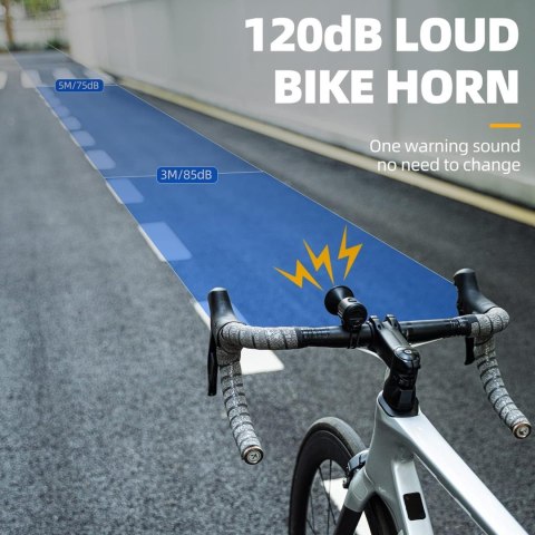 Dzwonek rowerowy elektroniczny 120 dB - czarny