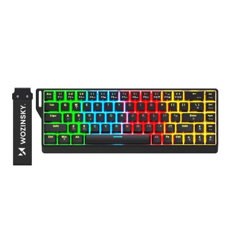 Klawiatura gamingowa mechaniczna podświetlana USB-A RGB - czarna