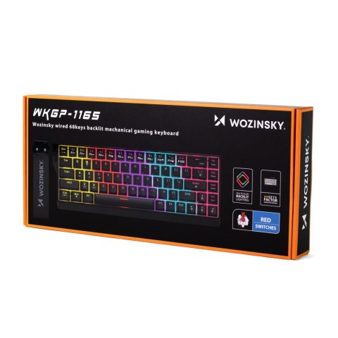 Klawiatura gamingowa mechaniczna podświetlana USB-A RGB - czarna