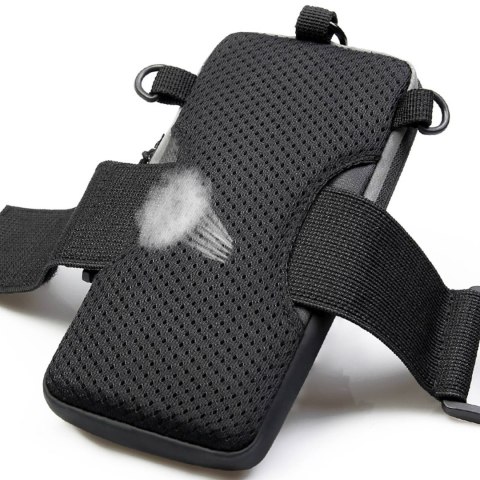 Saszetka armband opaska na ramię na telefon do biegania - czarna