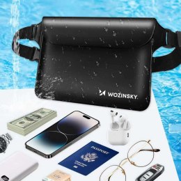 Saszetka nerka wodoodporna PVC na telefon dokumenty - czarna
