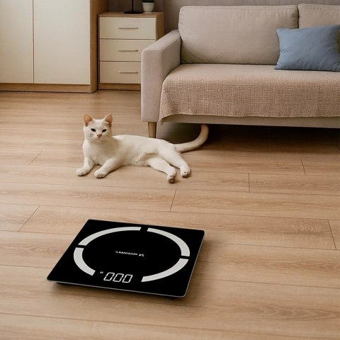 Waga łazienkowa inteligentna analityczna Bluetooth 180 kg - czarna