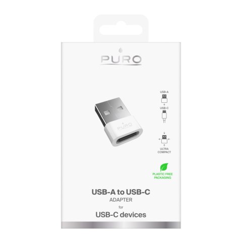 Adapter przejściówka USB-C - USB-A - biały