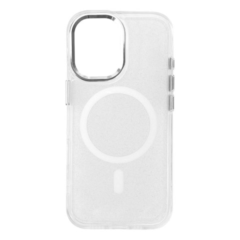 Etui brokatowe case na Samsung Galaxy A36 5G Glitter Case MagSafe - białe