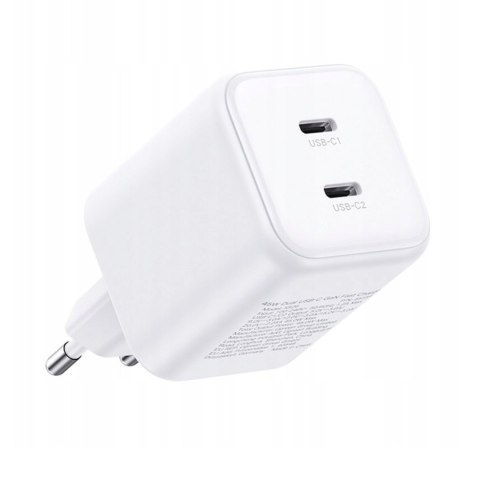Ładowarka sieciowa USB-C GaN 45W - biała