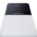 Powerbank 10000mAh 22.5W Lipow z wbudowanymi kablami USB-C iPhone Lightning - biały