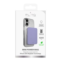 Powerbank magnetyczny ultracienki 4200mAh USB-C MagSafe - fioletowy
