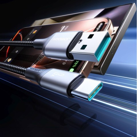 Kabel przewód USB-A - USB-C Flash Series 3A 1m - czarny