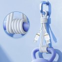 Kabel przewód USB-A - iPhone Lightning w silikonowym oplocie 30W 1m - biały