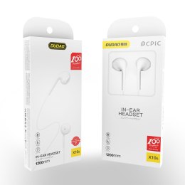 Słuchawki przewodowe douszne X10S mini jack 3.5mm 1.15m - białe