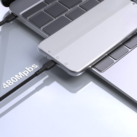 Kabel przewód USB-C PD 240W 2m - czarny