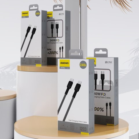 Kabel przewód USB-C PD 240W 2m - czarny