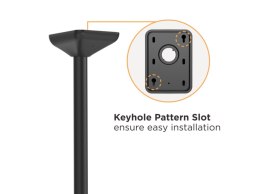 Uchwyt sufitowy do 2 wyświetlaczy LCD - Plastik, Aluminium, Stal, Srebrny - Rozmiar ekranu: 114.3-139.7 cm (45-55'')