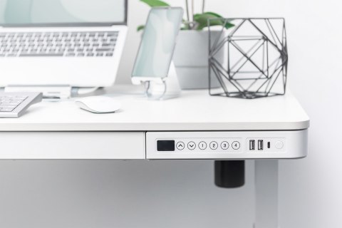 Digitus Biurko z elektryczną regulacją wysokości oraz stacją ładowania USB i szufladą