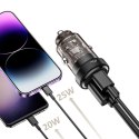 Ładowarka samochodowa USB-C USB-A CC45W QC 45W - czarna