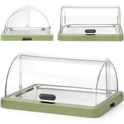 Witrynka chłodząca bufetowa z pokrywą roll-top Duo UNIQ - zielona