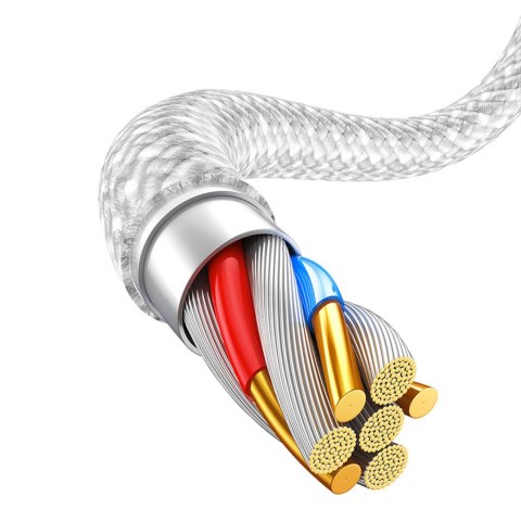 Kabel przewód USB-A - iPhone Lightning Dynamic Series 2.4A 1m - biały
