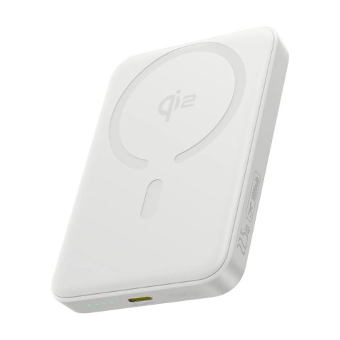 Powerbank bezprzewodowy 10000mAh 22.5W MagSafe z kablem USB-C 30cm - biały