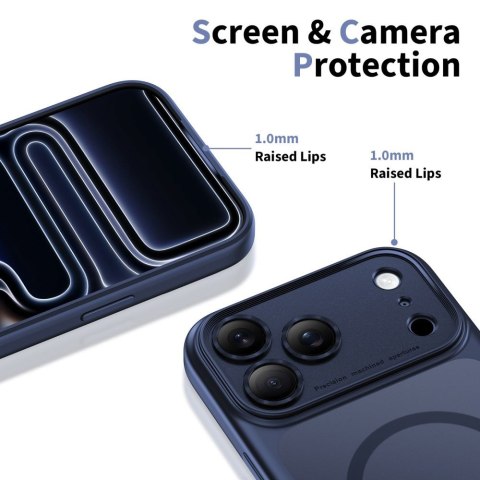 Etui pokrowiec na iPhone 17 Pro Max Magpeak Magsafe CC - granatowy mat