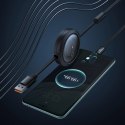Kabel przewód zwijany 3w1 USB-A - MicroUSB/Lightning/USB-C 100W 1.1m - czarny