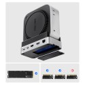 Stacja dokująca 10w1 do Mac mini M.2 USB-C USB-A HDMI RJ45 SD/TF - srebrna