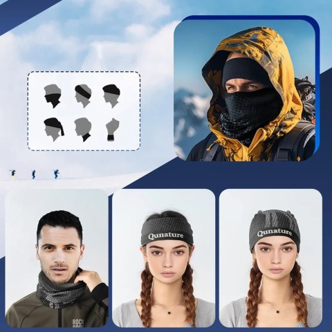 Komin narciarski bandana sportowa wielofunkcyjna rozmiar uniwersalny - czarny